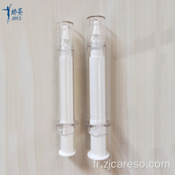 Bouteille de seringue cosmétique sans air blanche de 10 ml, 20 ml
